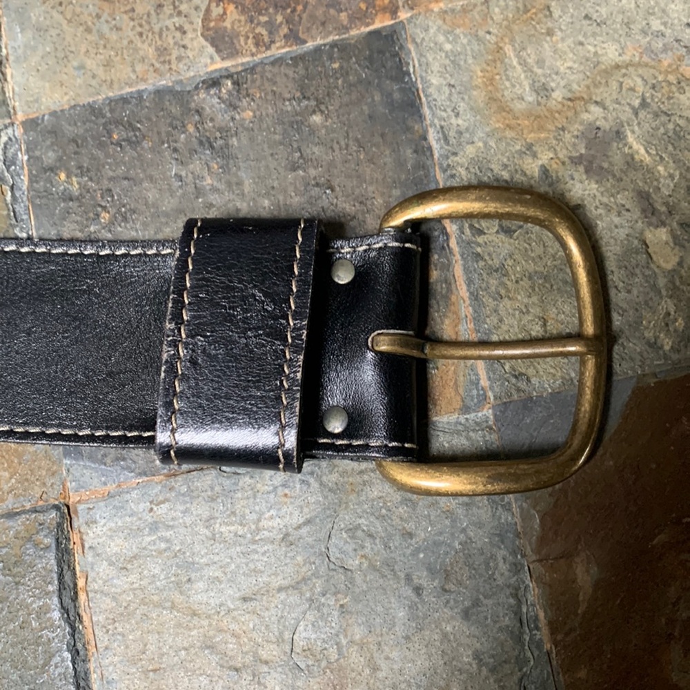 Vintage 60s genuine leather belt - Picture 3 of 9